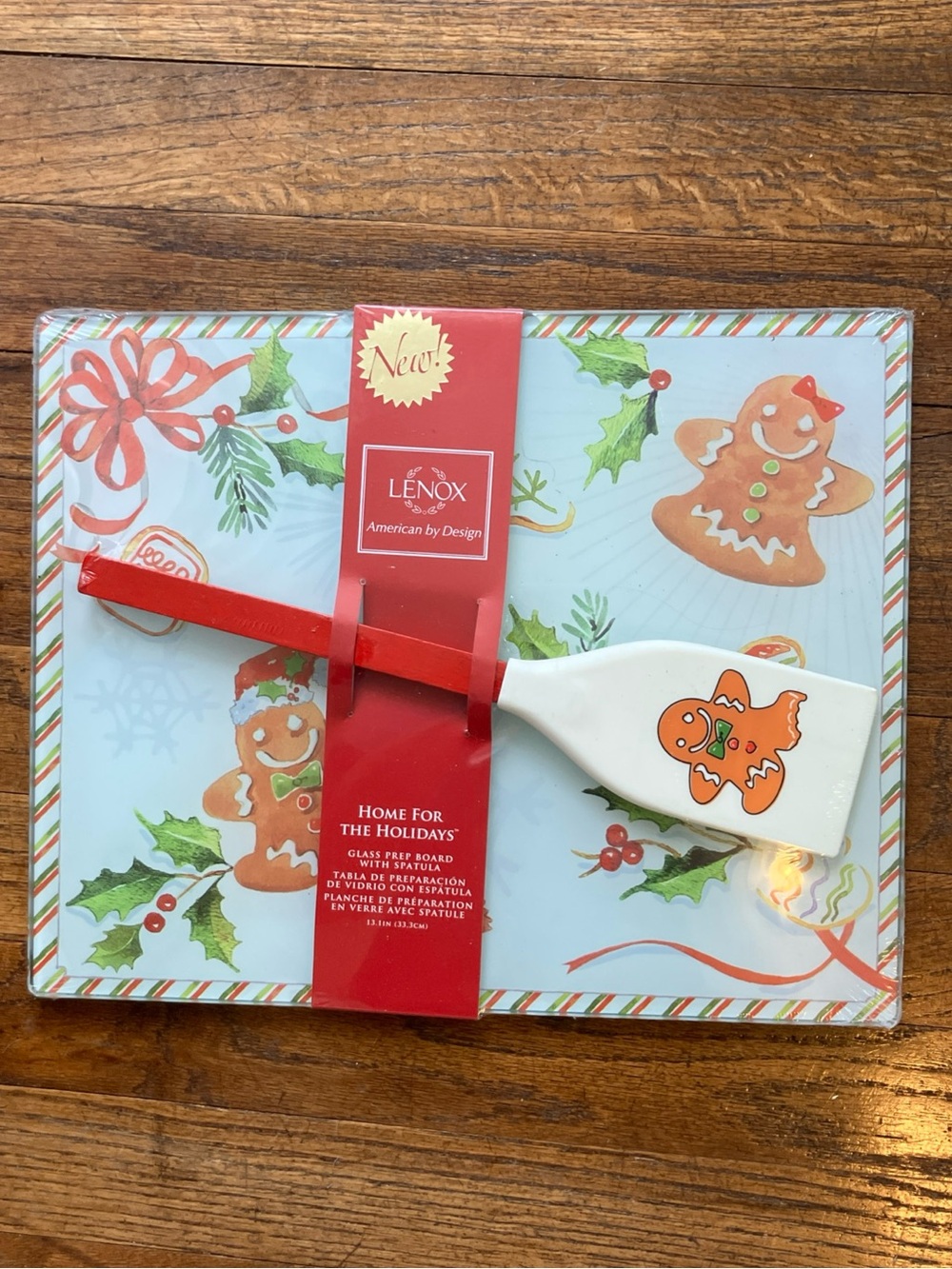 Lenox glass prep board with spatula NEW.